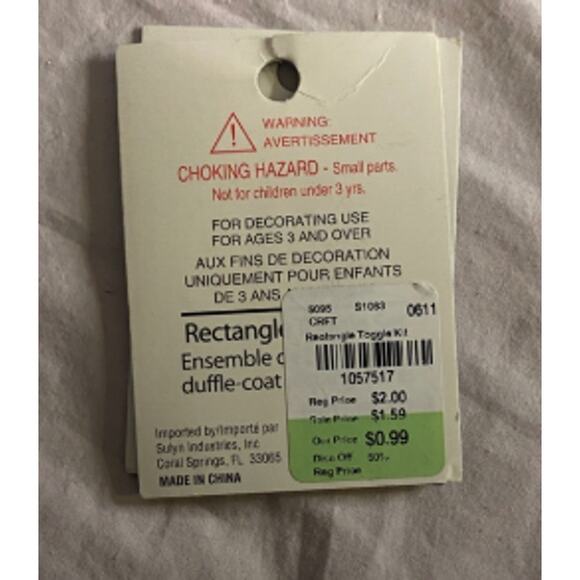 Mainstays Crafts Rectangle Toggle Sets Antique Silver Metal Closures (8 Pieces) - Picture 3 of 3